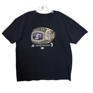 Los Angeles Lakers NBA Finals Championships 2020 Black T-Shirt Size 2XL
